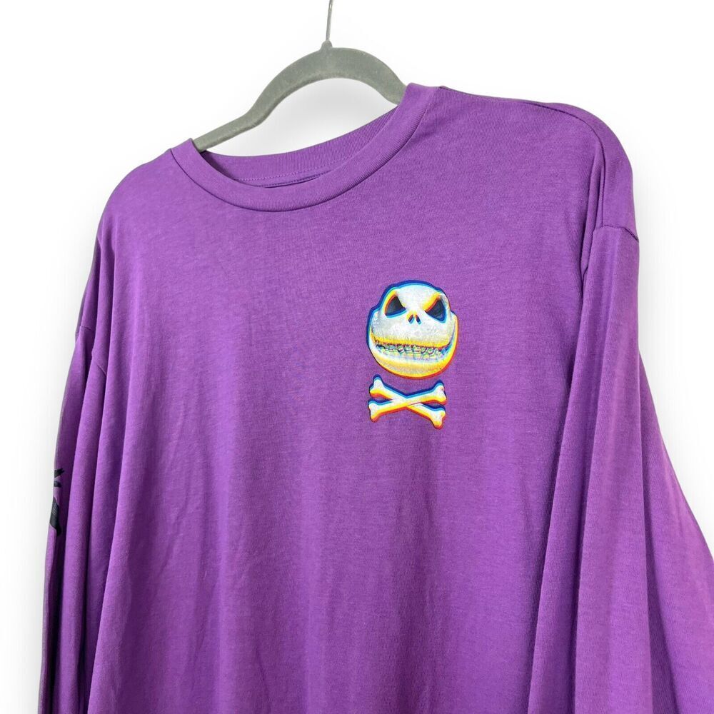 Disney Shirt Mens Medium Purple Long Sleeve Nightmere Before Christmas Jack - Picture 4 of 7